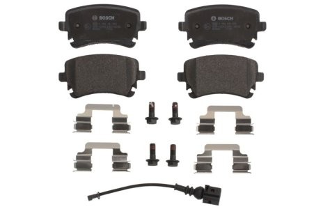 Set plăcuțe frână spate , BOSCH, pentru: VW CALIFORNIA T5 CAMPER, CALIFORNIA T6 CAMPER, MULTIVAN T5, MULTIVAN T6, TRANSPORTER T5, TRANSPORTER T6 1.9D-3.2 04.03-