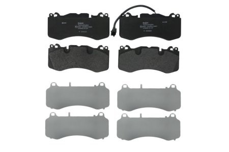 Set plăcuțe frână față, DELPHI (cu accesorii; cu un tampon de amortizare), pentru: MASERATI LEVANTE, QUATTROPORTE VI 3.0/3.0D/3.8 01.13-