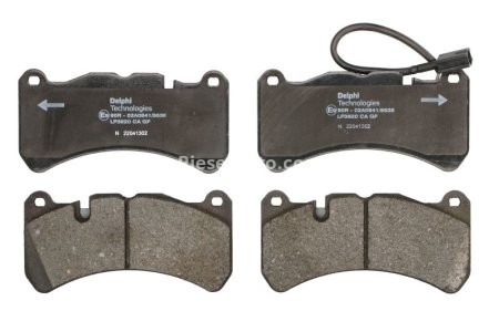 Set plăcuțe frână față, DELPHI (cu un tampon de amortizare), pentru: MASERATI GHIBLI III, QUATTROPORTE VI 3.0/3.0D 05.13-