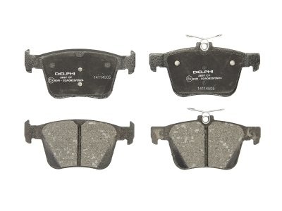 Set plăcuțe frână spate, DELPHI , pentru: AUDI A3, A8 D4, Q3, TT; SEAT LEON, TARRACO; SKODA KODIAQ, SUPERB III; VW ARTEON, ARTEON SHOOTING BRAKE, ATLAS, EOS, GOLF ALLTRACK VII 1.0-4.2D 05.09- 1