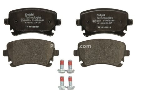 Set plăcuțe frână spate, DELPHI , pentru: AUDI A4 B6, A4 B7, A6 ALLROAD C6, A6 C5, A6 C6, A8 D3; BENTLEY CONTINENTAL, CONTINENTAL FLYING SPUR, FLYING SPUR; VW CALIFORNIA T5 CAMPER 1.9D-6.0ALK 07.02- 1