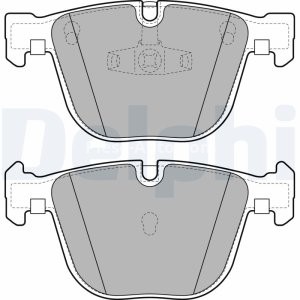 Set plăcuțe frână spate, DELPHI (cu un tampon de amortizare), pentru: BMW 5 GRAN TURISMO (F07), 7 (F01, F02, F03, F04) 2.0-6.0 02.08-02.17 3