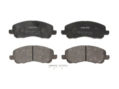Set plăcuțe frână față, DELPHI , pentru: CHRYSLER 200, SEBRING; CITROEN C4 AIRCROSS; DODGE AVENGER, CALIBER; JEEP COMPASS, PATRIOT; LANCIA FLAVIA; MITSUBISHI ASX, ECLIPSE, ECLIPSE III 1.3-3.8 09.96-