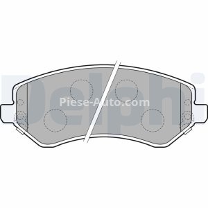 Set plăcuțe frână față, DELPHI , pentru: CHRYSLER VOYAGER III, VOYAGER IV; DODGE CARAVAN; JEEP CHEROKEE 2.4-3.8 01.95-12.08