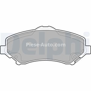 Set plăcuțe frână față, DELPHI , pentru: CHRYSLER GRAND VOYAGER V, TOWN & COUNTRY, VOYAGER V; DODGE GRAND, JOURNEY, NITRO; FIAT FREEMONT; JEEP CHEROKEE, COMPASS, WRANGLER III 2.0D-4.0 08.06-