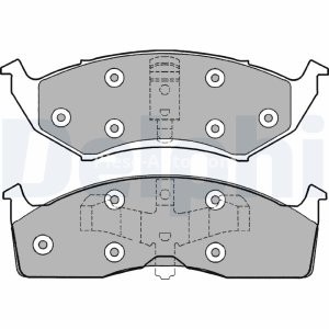 Set plăcuțe frână față, DELPHI , pentru: CHRYSLER NEON, NEON II, NEW YORKER, VISION, VOYAGER III; DODGE CARAVAN, INTREPID, NEON; PLYMOUTH NEON, NEON II, VOYAGER 1.8-3.8 10.92-