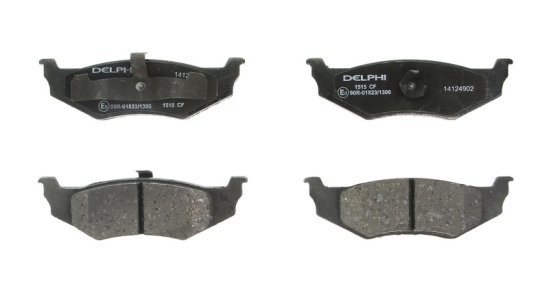 Set plăcuțe frână spate, DELPHI , pentru: CHRYSLER 300M, CIRRUS, CONCORDE, LE BARON, LHS, NEON, NEON II, PT CRUISER, SARATOGA, SEBRING, STRATUS, VISION, VOYAGER III; DODGE CARAVAN 1.6-3.8 09.86-