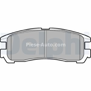 Set plăcuțe frână spate, DELPHI , pentru: CHRYSLER SEBRING; HYUNDAI GALLOPER II, SANTAMO; MITSUBISHI 3000 GT, ECLIPSE II, ECLIPSE III, ECLIPSE IV, GALANT IX, GALANT V, GALANT VII 1.8-3.8 07.85-