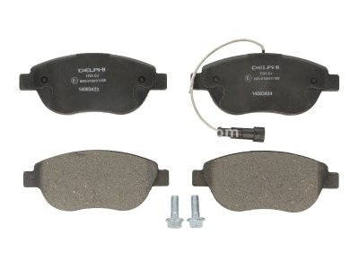 Set plăcuțe frână față, DELPHI , pentru: CITROEN C4, C4 I; FIAT BRAVO II, DOBLO, DOBLO CARGO, DOBLO/MINIVAN, FIORINO, FIORINO/MINIVAN, GRANDE PUNTO, IDEA 1.2-2.0D 04.99- 1