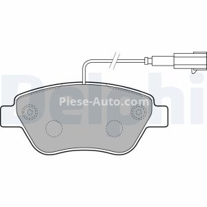 Set plăcuțe frână față, DELPHI , pentru: CITROEN E-MEHARI, NEMO, NEMO/MINIVAN; FIAT 500, FIORINO, FIORINO/MINIVAN, LINEA, PUNTO, PUNTO/HATCHBACK, QUBO; PEUGEOT BIPPER 0.9-Electric 06.07- 3