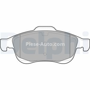 Set plăcuțe frână față, DELPHI , pentru: DS DS 4; CITROEN BERLINGO, BERLINGO MULTISPACE, BERLINGO/MINIVAN, C4 GRAND PICASSO I, C4 I, C4 II, C4 PICASSO I, DS4, DS5; PEUGEOT 5008 1.2-Electric 07.06- 2