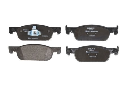 Set plăcuțe frână față, DELPHI , pentru: DACIA LOGAN II, LOGAN III, LOGAN MCV II, SANDERO II; RENAULT CLIO IV, CLIO IV/HATCHBACK, CLIO IV/KOMBI, LOGAN I, LOGAN II, LOGAN/STEPWAY II 0.9-1.6 06.11-