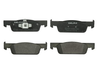 Set plăcuțe frână față, DELPHI , pentru: DACIA LOGAN II, LOGAN MCV II, SANDERO, SANDERO II; RENAULT CLIO IV, CLIO IV/HATCHBACK, CLIO IV/KOMBI, LOGAN I, LOGAN/STEPWAY II 0.9-Electric 06.08-