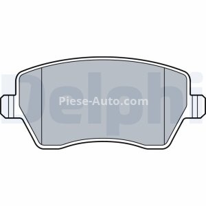 Set plăcuțe frână față, DELPHI (cu un tampon de amortizare), pentru: DACIA DUSTER; NISSAN MICRA III, MICRA IV, MICRA V, NOTE; RENAULT CLIO IV; SUZUKI SWIFT III 0.9-1.6 01.03-