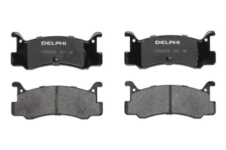 Set plăcuțe frână spate, DELPHI , pentru: DAIHATSU CHARADE IV, GRAN MOVE; MAZDA 323 C IV, 323 F IV, 323 III, 323 S IV, MX-3 1.1-1.8 08.85-