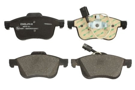 Set plăcuțe frână față, DELPHI , pentru: FIAT DOBLO, DOBLO CARGO; LANCIA DELTA III; OPEL COMBO TOUR, COMBO/MINIVAN 1.3D-2.0D 09.08- 1