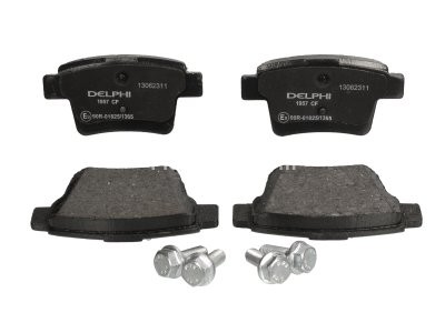 Set plăcuțe frână spate, DELPHI , pentru: FORD MONDEO III; FORD USA FIVE HUNDRED; JAGUAR X-TYPE I 1.8-3.0 10.00- 1