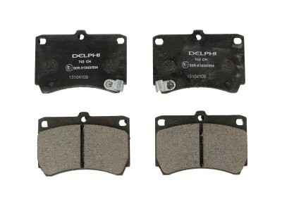 Set plăcuțe frână față, DELPHI , pentru: KIA AVELLA, RIO I; MAZDA 121 II, 323 C IV, 323 C V, 323 F IV, 323 F V, 323 P V, 323 S IV, 323 S V, DEMIO, MX-3 1.1-1.8 06.89-02.05