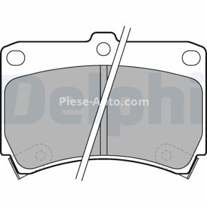 Set plăcuțe frână față, DELPHI , pentru: KIA AVELLA, RIO I; MAZDA 121 II, 323 C IV, 323 C V, 323 F IV, 323 F V, 323 P V, 323 S IV, 323 S V, DEMIO, MX-3 1.1-1.8 06.89-02.05 3