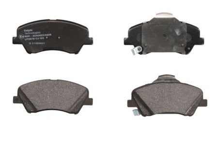 Set plăcuțe frână față, DELPHI , pentru: HYUNDAI ACCENT V, BAYON, I20 III, SOLARIS; KIA RIO IV, STONIC 1.0-1.6D 01.17- 1