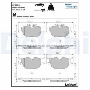 Set plăcuțe frână spate, DELPHI , pentru: JAGUAR F-PACE 5.0/5.0H 08.18-