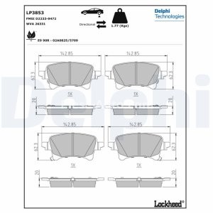 Set plăcuțe frână spate, DELPHI , pentru: JEEP GLADIATOR, WRANGLER IV 2.0-3.6 11.17- 3