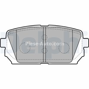 Set plăcuțe frână spate, DELPHI , pentru: KIA CARENS II, CARENS III 1.6-2.0LPG 07.02- 3