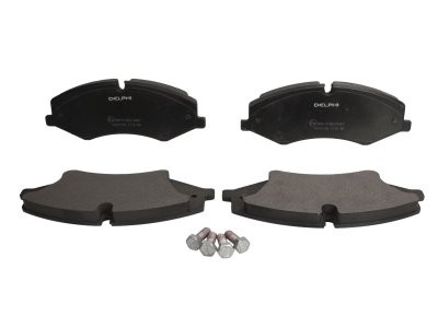 Set plăcuțe frână față, DELPHI (cu un tampon de amortizare), pentru: LAND ROVER DEFENDER, DISCOVERY IV, DISCOVERY SPORT, DISCOVERY V, RANGE ROVER EVOQUE, RANGE ROVER III 1.5H-5.0 03.02-