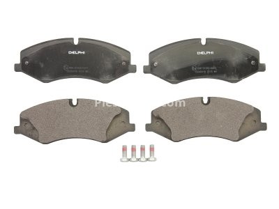 Set plăcuțe frână față, DELPHI (cu un tampon de amortizare), pentru: LAND ROVER DEFENDER, DISCOVERY IV, DISCOVERY SPORT, DISCOVERY V, RANGE ROVER EVOQUE, RANGE ROVER III 1.5H-5.0 03.02- 3