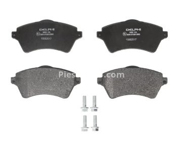 Set plăcuțe frână față, DELPHI (cu un tampon de amortizare), pentru: LAND ROVER FREELANDER I 1.8/2.0D/2.5 02.98-10.06