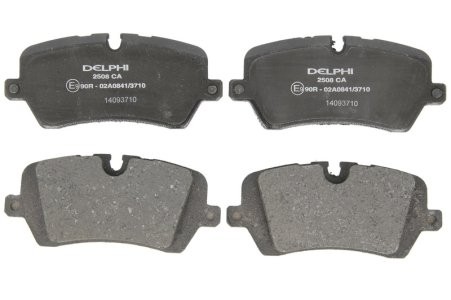 Set plăcuțe frână spate, DELPHI (cu un tampon de amortizare), pentru: LAND ROVER DEFENDER, DISCOVERY V, RANGE ROVER IV, RANGE ROVER SPORT II; PORSCHE 918 SPYDER 2.0-5.0 08.12-
