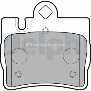 Set plăcuțe frână spate, DELPHI , pentru: MERCEDES S (C215), S (W220) 2.8-5.8 10.98-03.06 2