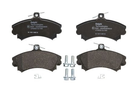 Set plăcuțe frână față, DELPHI , pentru: MITSUBISHI COLT CZC VI, COLT VI; SMART FORFOUR 1.1-1.5D 01.04-06.12