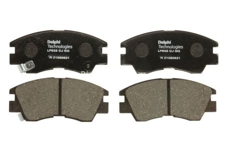 Set plăcuțe frână față, DELPHI , pentru: MITSUBISHI COLT III, GALANT V, GALANT VI, L 300 / DELICA II, L 300 III, L200, LANCER III, LANCER IV, PAJERO I, PAJERO II, PAJERO SPORT I 1.3-3.5 01.83-