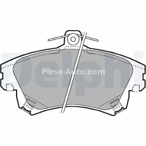 Set plăcuțe frână față, DELPHI (cu accesorii; cu un tampon de amortizare), pentru: VOLVO S40 I, V40; MITSUBISHI CARISMA, COLT VI; SMART FORFOUR 1.3-2.0 05.95-06.12 3