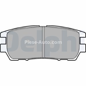 Set plăcuțe frână spate, DELPHI , pentru: MITSUBISHI DELICA / SPACE GEAR, ECLIPSE III, ECLIPSE IV, L400, PAJERO I, PAJERO II, PAJERO SPORT I, SIGMA 2.0-3.8 04.87- 3