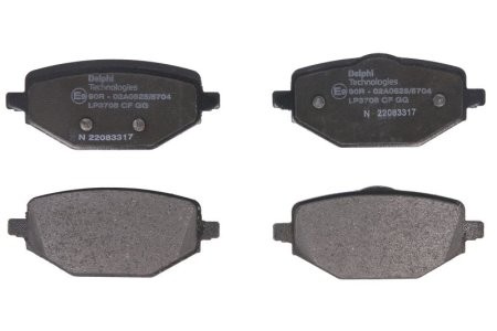 Set plăcuțe frână spate, DELPHI (cu un tampon de amortizare), pentru: MITSUBISHI ASX; RENAULT CAPTUR II, MEGANE IV 1.6H 05.20-