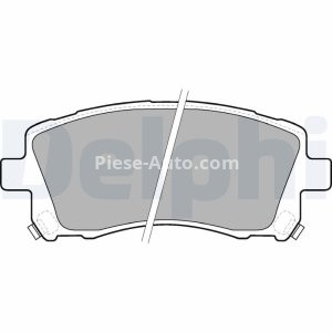 Set plăcuțe frână spate, DELPHI (cu un tampon de amortizare), pentru: MITSUBISHI ENDEAVOR; SUBARU FORESTER, IMPREZA, LEGACY II, LEGACY III, LEGACY OUTBACK, OUTBACK 2.0-3.8 03.94-08.11 3