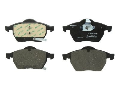Set plăcuțe frână față, DELPHI (cu un tampon de amortizare), pentru: OPEL ASTRA G, ZAFIRA A, ZAFIRA B; SAAB 900 II, 9-3, 9-5 2.0-3.0D 07.93-12.10 3