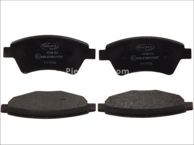 Set plăcuțe frână față, DELPHI , pentru: RENAULT GRAND SCENIC II, KANGOO, KANGOO EXPRESS, MEGANE I, MEGANE I COACH, MEGANE II, MEGANE II/KOMBI, SCENIC I, SCENIC II 1.4-2.0D 03.99-