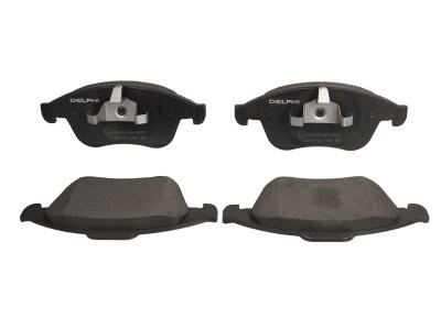 Set plăcuțe frână față, DELPHI (cu un tampon de amortizare), pentru: RENAULT CLIO IV, FLUENCE, GRAND SCENIC III, LAGUNA, LAGUNA III, LATITUDE, MEGANE, MEGANE III, SCENIC III 1.2-3.5 10.07-