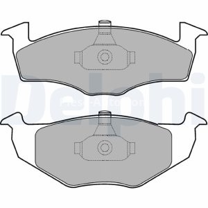Set plăcuțe frână față, DELPHI , pentru: SEAT AROSA; SKODA FABIA I, FABIA I PRAKTIK, FABIA II, ROOMSTER PRAKTIK; VW FOX, LUPO I, POLO, POLO III, POLO III CLASSIC, POLO/HATCHBACK 1.0-2.0 10.94-05.15