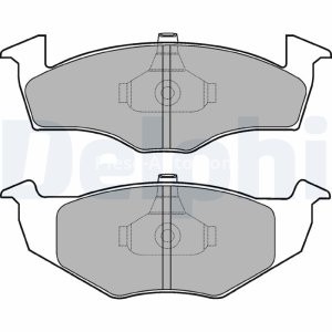 Set plăcuțe frână față, DELPHI , pentru: SEAT CORDOBA, CORDOBA VARIO, IBIZA II, TOLEDO I, TOLEDO II; VW GOLF III, POLO, POLO III CLASSIC, POLO/KOMBI, VENTO 1.4-1.9D 05.91-05.06 3