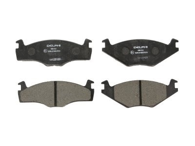 Set plăcuțe frână față, DELPHI , pentru: SEAT CORDOBA, CORDOBA VARIO, IBIZA II, TOLEDO I; VW GOLF I, GOLF II, GOLF III, PASSAT B2, PASSAT B3/B4, POLO, POLO CLASSIC, SANTANA 1.0-2.2 01.81-10.02