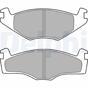 Set plăcuțe frână față, DELPHI , pentru: SEAT CORDOBA, CORDOBA VARIO, IBIZA II, TOLEDO I; VW GOLF I, GOLF II, GOLF III, PASSAT B2, PASSAT B3/B4, POLO, POLO CLASSIC, SANTANA 1.0-2.2 01.81-10.02 3