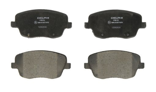 Set plăcuțe frână față, DELPHI , pentru: SEAT CORDOBA, IBIZA III; SKODA FABIA I, FABIA I PRAKTIK, FABIA II, ROOMSTER, ROOMSTER PRAKTIK; VW JETTA III, POLO, POLO IV 1.0-2.0 08.99-05.15 3