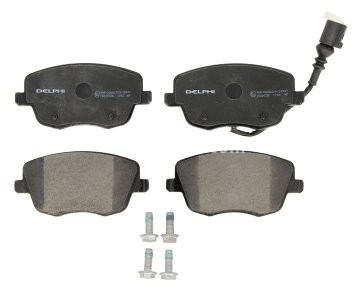 Set plăcuțe frână față, DELPHI , pentru: SEAT CORDOBA, IBIZA III; SKODA FABIA I, FABIA I PRAKTIK, FABIA II, ROOMSTER, ROOMSTER PRAKTIK; VW POLO, POLO IV 1.0-2.0 08.99-05.15 3