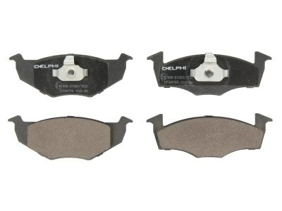 Set plăcuțe frână față, DELPHI (cu un tampon de amortizare), pentru: SEAT CORDOBA, CORDOBA VARIO, IBIZA II, TOLEDO I; VW GOLF III, LUPO I, POLO, POLO III, POLO III CLASSIC 1.0-1.9D 10.91-12.02