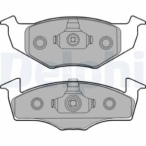 Set plăcuțe frână față, DELPHI (cu un tampon de amortizare), pentru: SEAT CORDOBA, CORDOBA VARIO, IBIZA II, TOLEDO I; VW GOLF III, LUPO I, POLO, POLO III, POLO III CLASSIC 1.0-1.9D 10.91-12.02