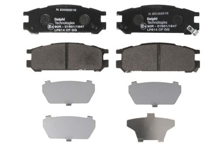 Set plăcuțe frână spate, DELPHI , pentru: SUBARU FORESTER, IMPREZA, LEGACY I, LEGACY II, LEGACY III, LEGACY IV, LEGACY OUTBACK, SVX 1.6-3.3 01.89-04.09